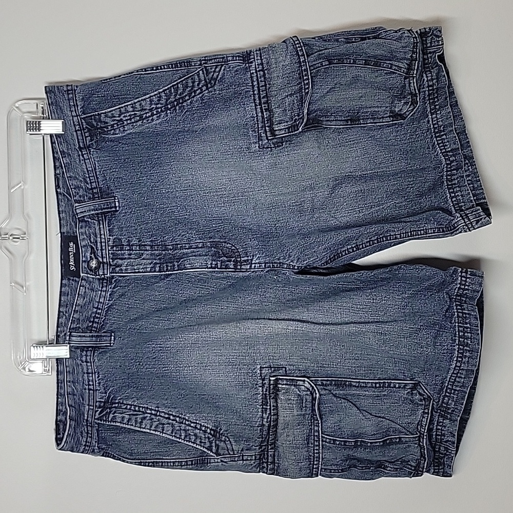 St. John's Bay Cotton denim cargo shorts mens 38 10"